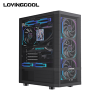 Boîtier ATX en maille Lovingcool, prix avantageux, compatibilité complète ATX MATX ITX, panneaux avant et latéraux en maille, 240 mm AIO pour les constructeurs de systèmes