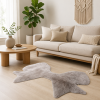 Tapis personnalisé en fausse fourrure à poils longs en forme de queue de poisson pour chambre à coucher, tapis moelleux