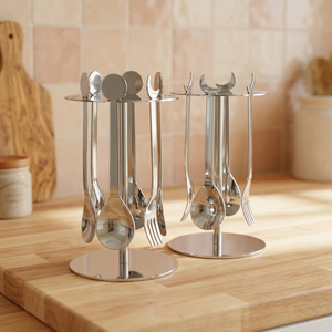 Juego de cucharas con soporte de acero inoxidable, utensilios de cocina de mango largo para revolver, mezclar y servir, herramientas de cocina - Product Image 1