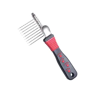 Pet Dematting Fur Rake Comb Brush Tool self cleaning slicker brush pet massage comb