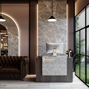 Yuvarlak aynalar ile özelleştirilmiş Modern erkek berber dükkanı mobilyası tasarım kuaför tezgahlar - Product Image 3