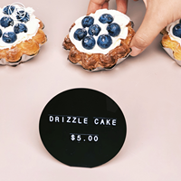 Panneau de prix magnétique en acier inoxydable, support pliable, lettres interchangeables, portable, léger, durable, pour la signalisation des prix dans les cafés, noir et blanc