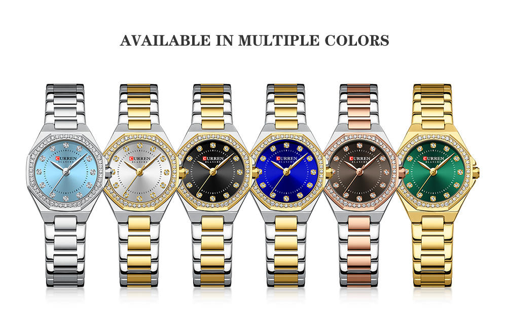 CURREN 9100 Women Diamonds Fashion Elegant Watches New Arrival Luxury  Classic Quartz Watch Waterproof Luminous Hands Lady Clock