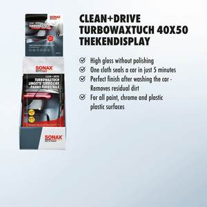 Chiffon de nettoyage et de lustrage turbo pour voiture 40x50cm, super doux, pour application de cire et de polish, idéal pour présentoir de comptoir - Product Image 2