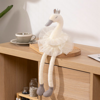 Boneka Angsa Lucu Grosir, Boneka Angsa Berkaki Panjang, Boneka Hewan Isi Dakron, Boneka Angsa dengan Mahkota