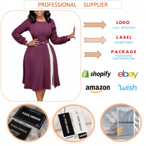 C8643 abiti di moda autunno da <span class=keywords><strong>donna</strong></span> Casual o-collo a-line Color Block Office Lady abito elegante abiti africani per <span class=keywords><strong>abbigliamento</strong></span> <span class=keywords><strong>donna</strong></span> - Product Image 3