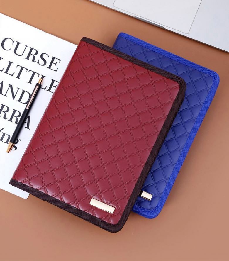 2025 New Conference Folder Folio Case Business Faux Leather Document Bag