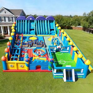 Giochi Sportivi Gonfiabili per Adulti e <span class=keywords><strong>Bambini</strong></span> all'Aperto, Trampolino da Competizione, Percorso a Ostacoli con Scivolo e Piscina - Product Image 1