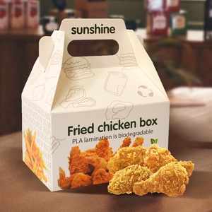 Customized Biodegradable Fast Food Packaging Restaurant Togo Takeaway Cardboard Fried Chicken Box