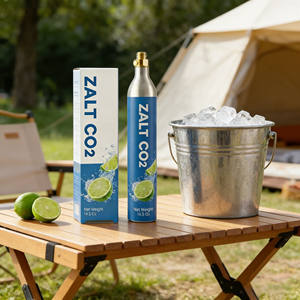 أسطوانة ألومنيوم لثاني أكسيد الكربون بسعة 0.6 لتر صالحة للاستخدام الغذائي لصانعات الصودا وآلات المياه الغازية - Product Image 5