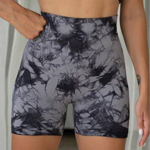 Shorts de sport pour femmes en gros, séchage rapide, pour la salle de sport, tie-dye, taille haute, effet fessier galbé, shorts de yoga - Product Image 4