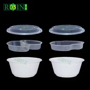 Disposable 2 Layer Round PP Disposable Plastic Soup Ramen Noodle Bowl Insert Tray