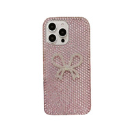 Luxe Bowknot Strass Couverture de Téléphone Diamant Bling Brillant Étui de Téléphone Portable pour iPhone 1: 6 PM Plus 13-Vente Chaude Galvanoplastie