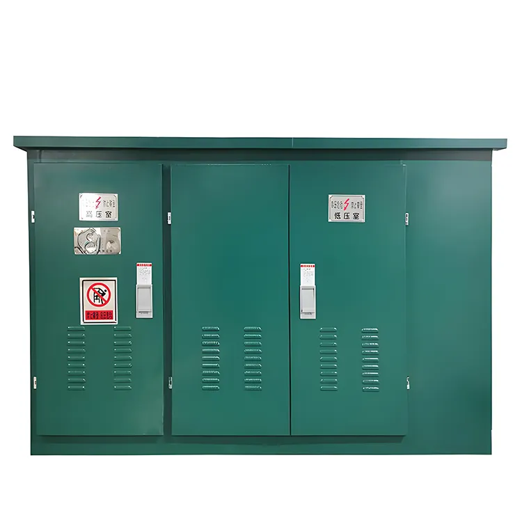 コンパクトな屋外プレハブ変電所屋外2500 KVA 2000KVA 33KV 15/0.4KV、RMU SF6付き