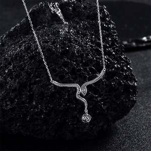 S925 Sterling Silver Pendant <b>Necklace</b> <b>Snake</b> element Moissanite <b>Necklace</b> - Product Image 3