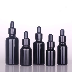 5ml 10ml 30ml 50ml 100ml cosmetici vetro nero contagocce flacone per olio essenziale - Product Image 5