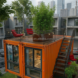 Casa Contenedor Apilable de Lujo de 2 Pisos con Terraza en el Techo, Casa Prefabricada Personalizable para Hotel o Cafetería - Product Image 2