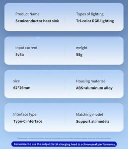 XZR-002อลูมิเนียมอัลลอยด์อลูมิเนียม-เซรามิกสำหรับโทรศัพท์มือถือเย็นแบบพกพาแหวน LED พร้อมหม้อน้ำ<span class=keywords><strong>โทรศัพท์</strong></span> ODM & OEM สำหรับการเล่นเกม - Product Image 5