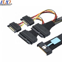 PCI-E 5.0 GEN5 MCIO 8x 8i 74PIN Hôte vers 2 * Mini SAS SFF-8639 U.2 U2 NVME SSD Adaptateur Connexion de données Câble d'extension 0.5M 0.8M