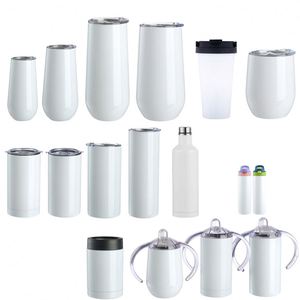 Gobelets de voyage isothermes en acier inoxydable de 12 oz pour sublimation, avec paille, écologiques, vierges, style américain, pour le bureau - Product Image 1