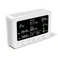 GZAIR PT02-Plus-A Moniteur de qualité de l'air intelligent WiFi 10-en-1 Détecteur de pollution intérieure CO2 CO PM2.5 PM1.0 TVOC Pollen Bruit AQI