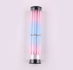 Набор из 15 профессиональных кистей для гель-лака/акрила с плоским овальным наконечником, градиентные, с нейлоновой щетиной и металлической ручкой, в коробке - Product Image 2