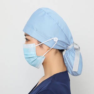 Cappello da Infermiera con Fiocco a Farfalla per <span class=keywords><strong>Capelli</strong></span> Lunghi, Tinta Unita, Regolabile, Berretto Chirurgico Professionale in Cotone Unisex per Ospedale - Product Image 4