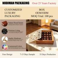 Boîte à chocolat en bois avec placage zèbre personnalisé, couvercle gravé au laser, doublure en PU, pour l'emballage de fruits secs et de desserts pour le Ramadan et l'Aïd