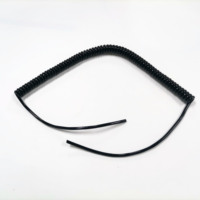Câble Ethernet spiralé industriel flexible noir 2x0,5mm² avec gaine en PU, câble spiralé automobile