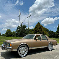 Jantes forgées RCSR Custom Deep Dish 22, 24, 26 pouces avec volant assorti, grandes jantes à rebord chromé brossé pour Chevy