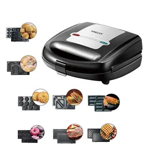 Sokany 8 trong 1 nhiều tấm nướng bánh mỳ Slice dây chuyền sản xuất Waffle Báo Chí xách tay bánh Sandwich Maker