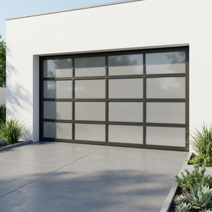 Portes de <span class=keywords><strong>garage</strong></span> sectionnelles motorisées à commande à distance en aluminium et verre, modernes et écoénergétiques, personnalisées ZS pour villas et allées de maisons - Product Image 6