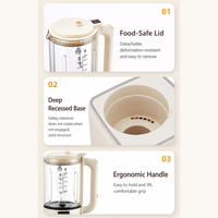 Blender OEM yang Dapat Disesuaikan, Kecepatan Tinggi, Kapasitas 1.5L, Wadah Kaca, Pemanas, Penghalus, Kontrol Layar Sentuh, Bebas Filter, Pembersihan Satu Sentuhan, Timer Prasetel