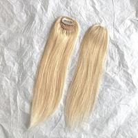 LONGFOR Straight Mini 613 #   Extensions blondes à clipser pour femmes, une seule clip, 100% cheveux humains Remy chinois, double trame machine, faits à la main