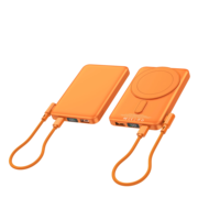 Banco de Energía Portátil de Gran Capacidad 22.5W con Cable Autoajustable y Absorción Magnética, Estación de Carga 10000mAh