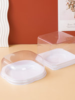 Boîte à gâteau carrée en plastique transparent de qualité alimentaire pour le stockage de gâteaux au mousse et l'emballage de pâtisserie