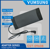 Adaptateur industriel vert haute fiabilité GST-09608 96W pour l'électronique grand public, alimentation à découpage 12V
