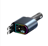 Chargeur de voiture rétractable à charge rapide 4 en 1 USB Type C Adaptateurs de téléphone de voiture rapides