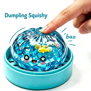 Colorful Sparkle Glitter Squishy Dumpling Squeeze Toy <b>Blind</b> Bag Cute Slow Rising Stress Relief Fidget with Adorable Faces - Product Image 5