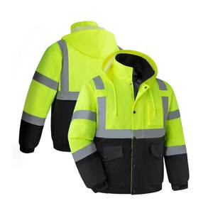 Giacca Invernale da <span class=keywords><strong>Lavoro</strong></span> ad Alta Visibilità per Uomo, Impermeabile, Riflettente, per Guardie <span class=keywords><strong>di</strong></span> Sicurezza e Lavori Edili - Product Image 1