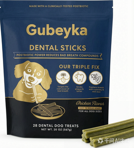 Masticables Dentales para Perros, 28 Palitos, Sabor a Pollo, Menta y Perejil, Golosinas Dentales, Palitos para Limpiar los Dientes, Huesos Dentales - Product Image 1