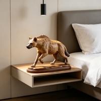 Sculpture de hyène BZY de taille personnalisable, ornement de bureau, grande statue en résine pour l'intérieur et l'extérieur, pour les zoos