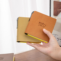 10*8,5CM PU Notizbuch mit Blanko-Innenseiten Tragbares Taschenformat Niedliches und Schlichtes Design Journal Unternehmens- und Persönlich Anpassbares LOGO