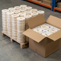 Boîte en bois ronde écologique de qualité alimentaire avec logo personnalisé Landy pour gâteau au fromage, boîte cadeau en bois de peuplier circulaire