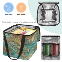 Sac à lunch isotherme personnalisé imprimé avec un motif de vagues corallines, océan côtier, pour transporter les aliments