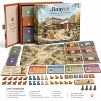 Jeu de société éducatif personnalisé sur le thème de la sauvetage des animaux, avec composants réutilisables, plateau de jeu pliable en carton pour la vente au détail et les cadeaux