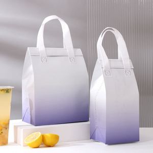 Milk Tea Non-Woven Insulation Self-sealing Thickened Film-coated Foldable Handled Portable Take-out Food Cooler Bag Custom - Product Image 1