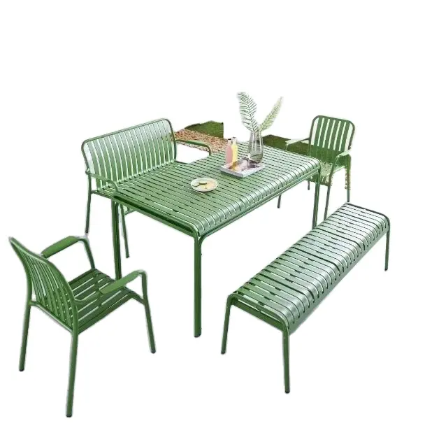 Ensemble de meubles de Table et chaise en aluminium, nouvelle collection populaire, moderne, restaurant, café, restaurant