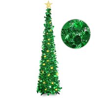 Künstlicher Weihnachts baum mit 100 Farblich tern 5-Fuß-Popup-Weihnachtsbaum mit faltbarem Draht