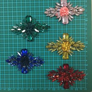 Parches de diamantes de imitación con cuentas de cristal, pegamento trasero, apliques de tela con cuentas de hierro - Product Image 2